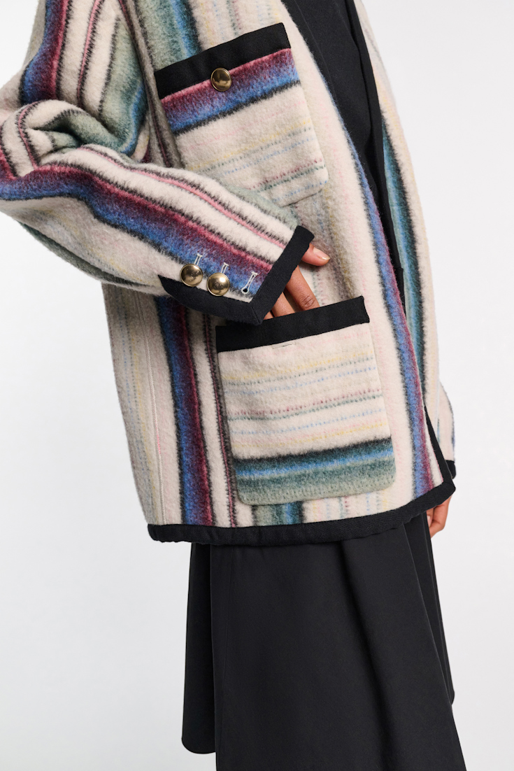 Dorothee Schumacher Recycled wool jacket multicolor stripe