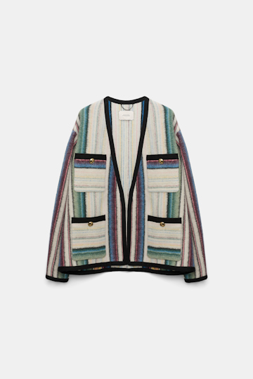 Dorothee Schumacher Recycled wool jacket multicolor stripe
