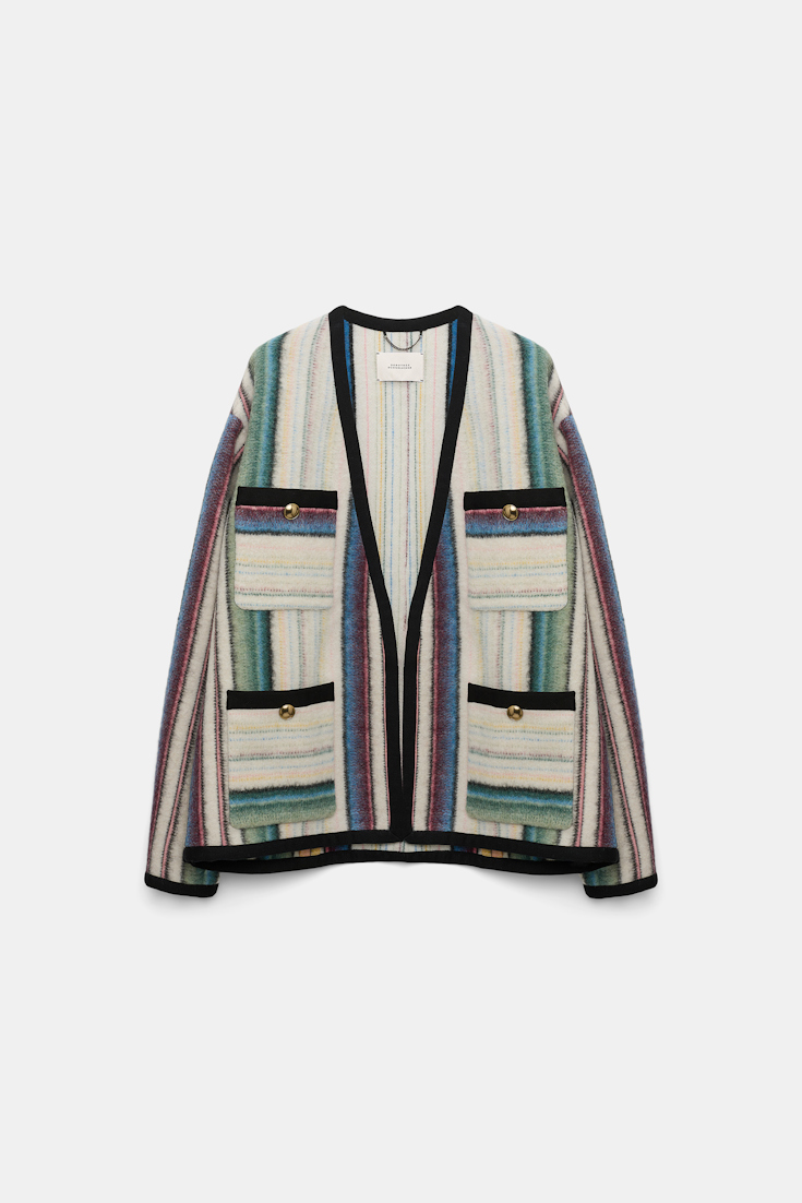 Dorothee Schumacher Recycled wool jacket multicolor stripe