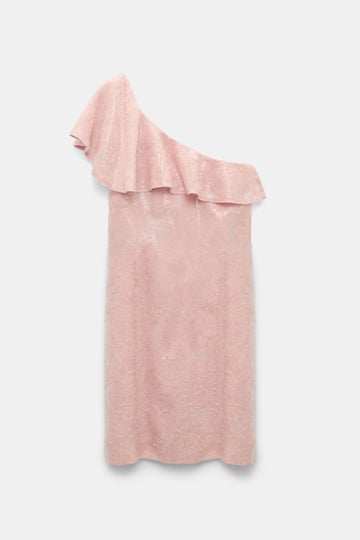 Dorothee Schumacher One shoulder sequin dress milky rose