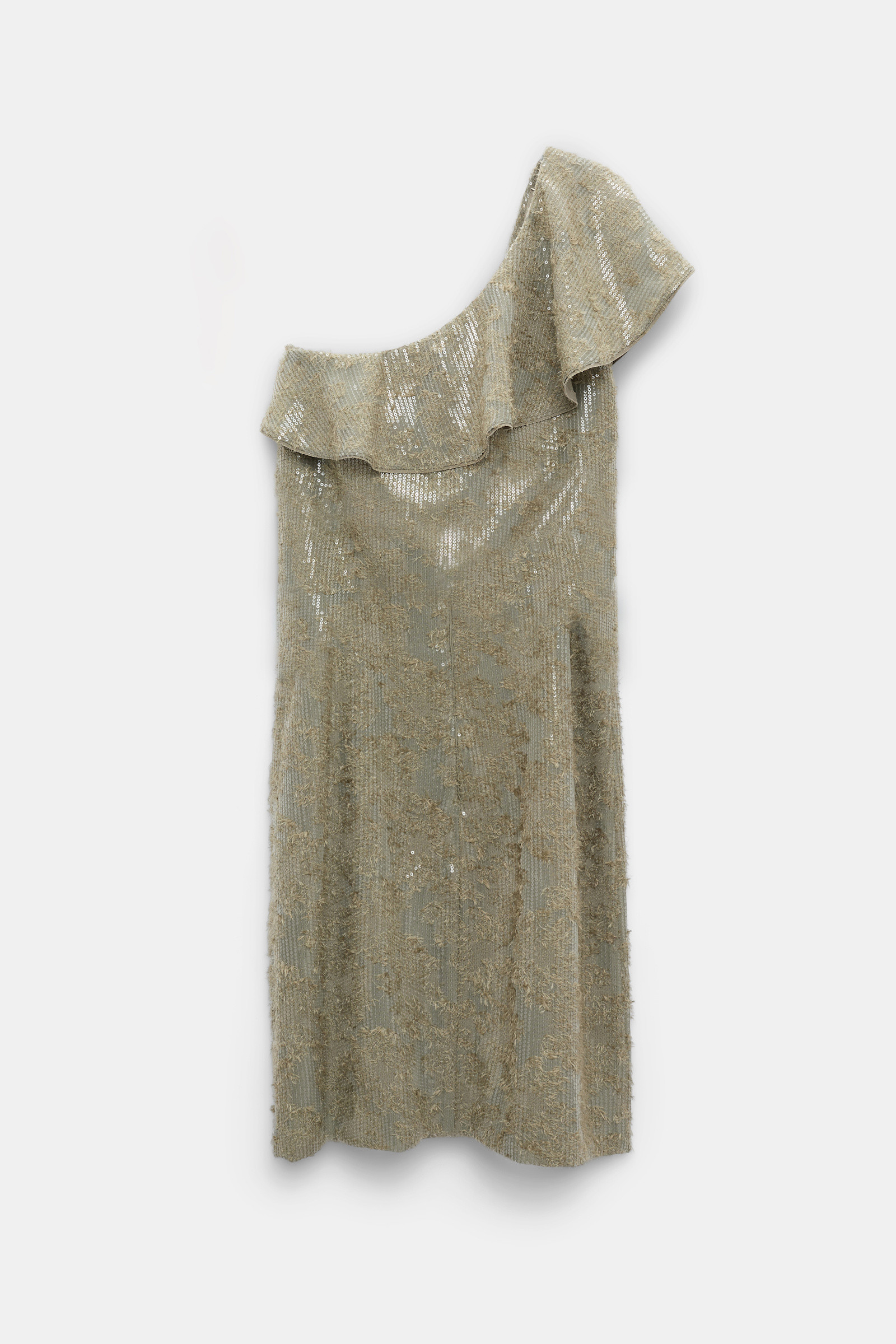 Dorothee Schumacher Asymmetisches Paillettenkleid olive grey