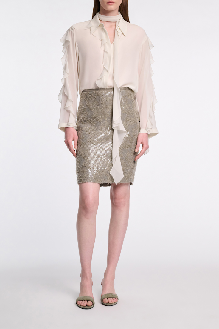 Dorothee Schumacher Paillettenrock olive grey