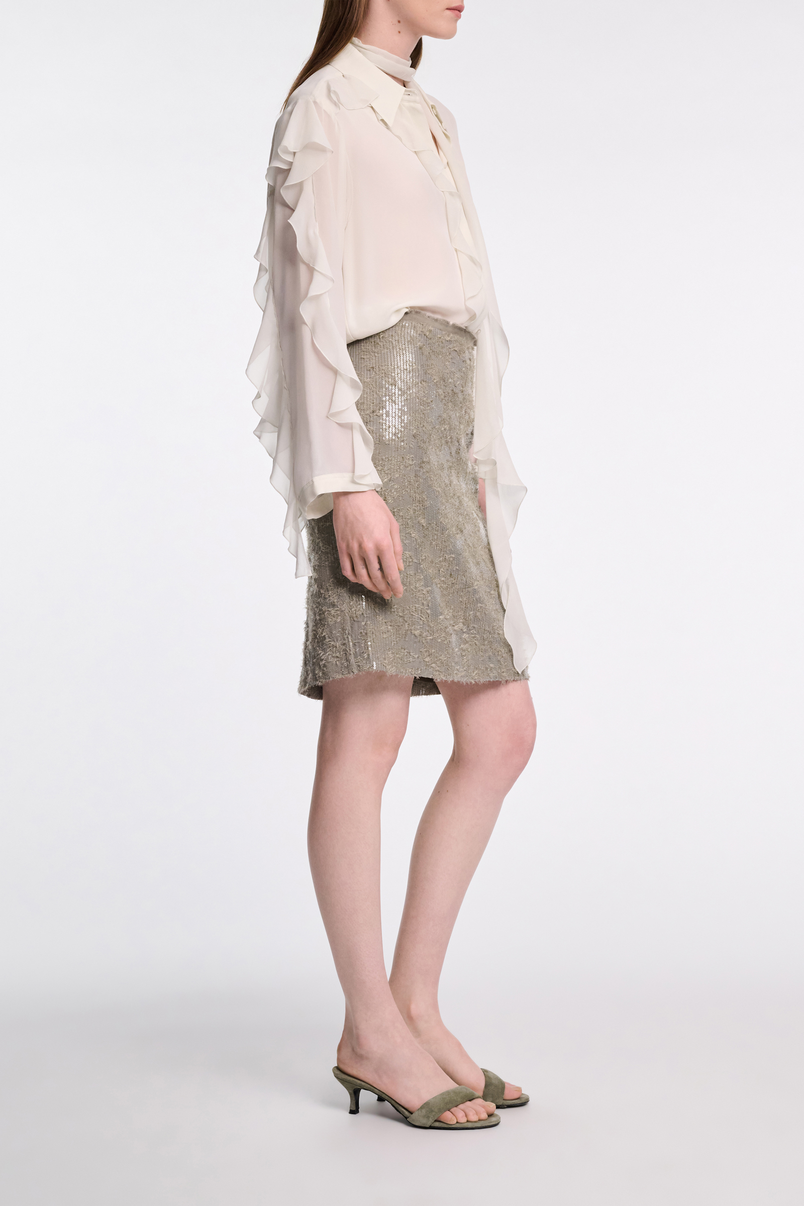 Dorothee Schumacher Paillettenrock olive grey