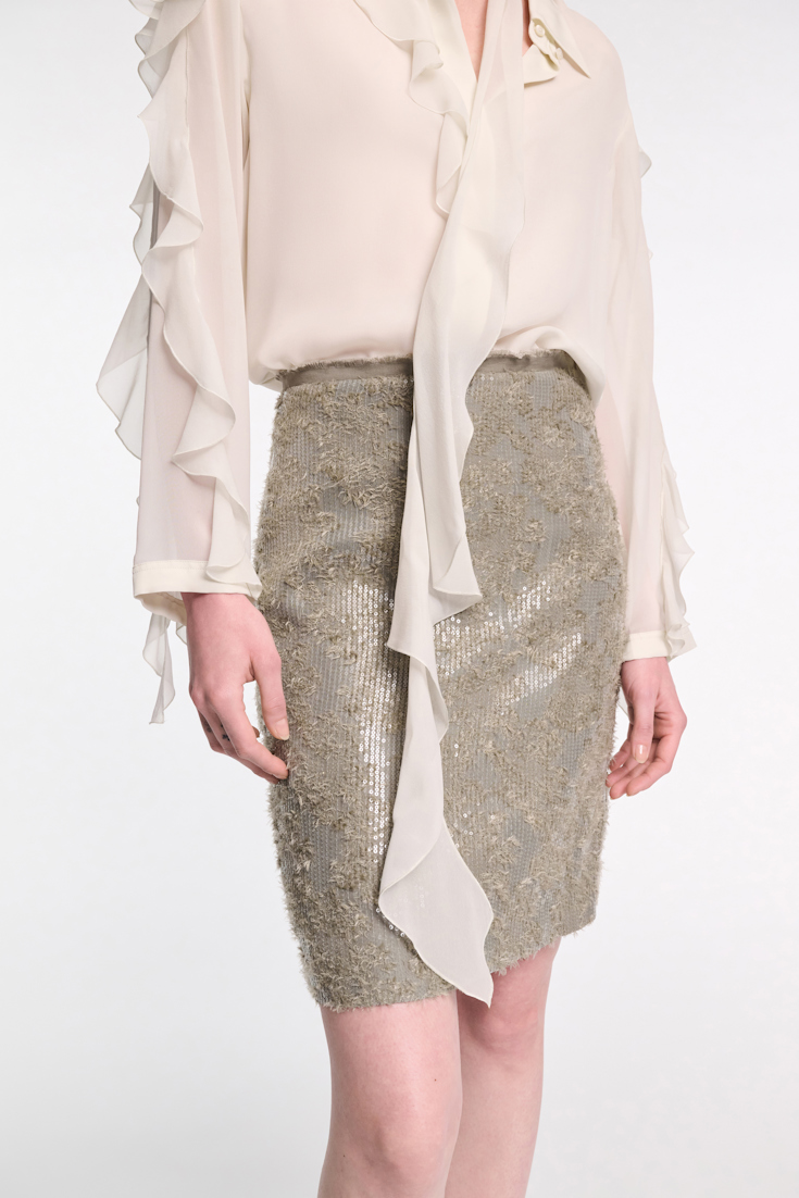 Dorothee Schumacher Paillettenrock olive grey
