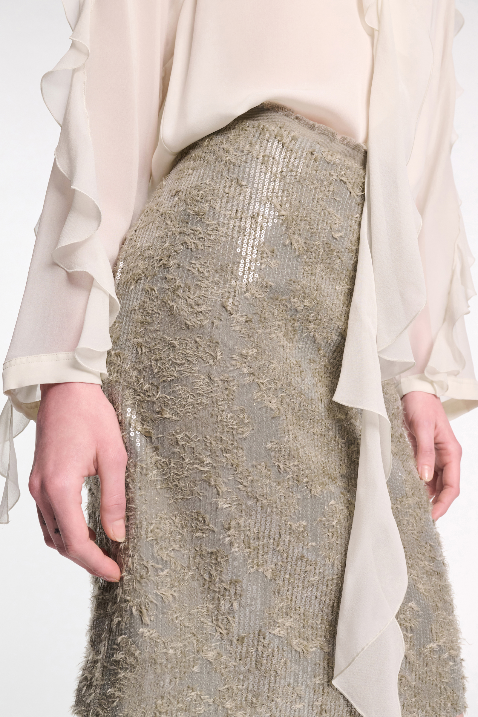 Dorothee Schumacher Paillettenrock olive grey