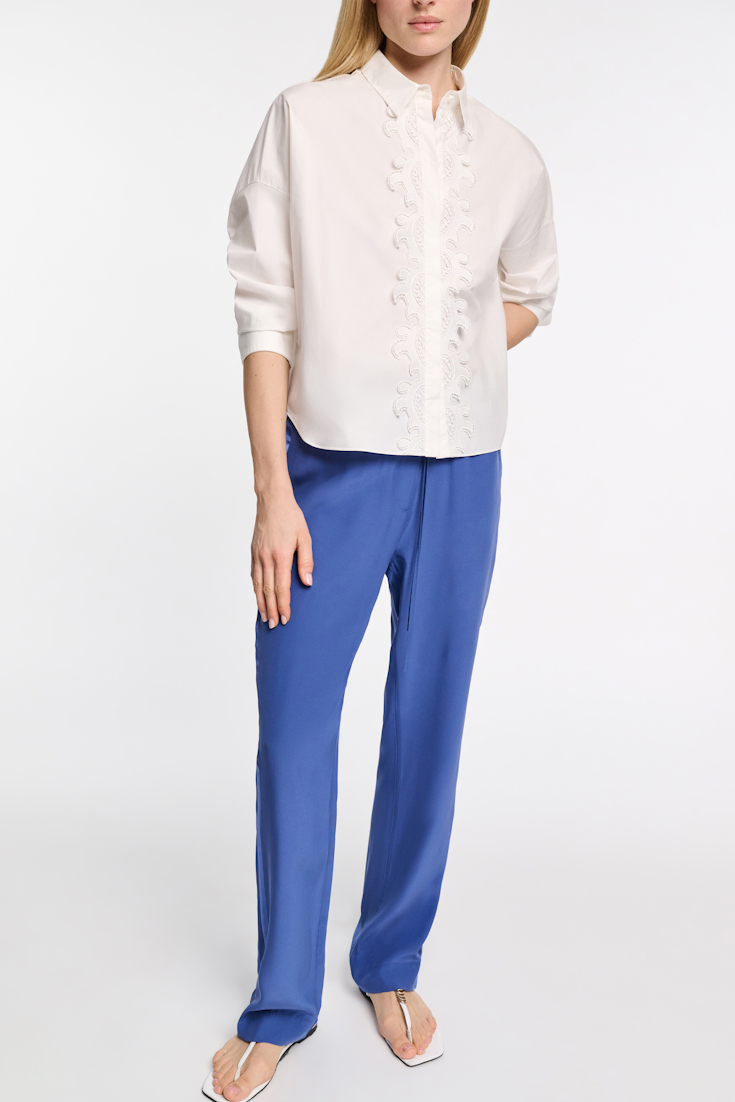 Dorothee Schumacher Satin drawstring pants milky cornflower