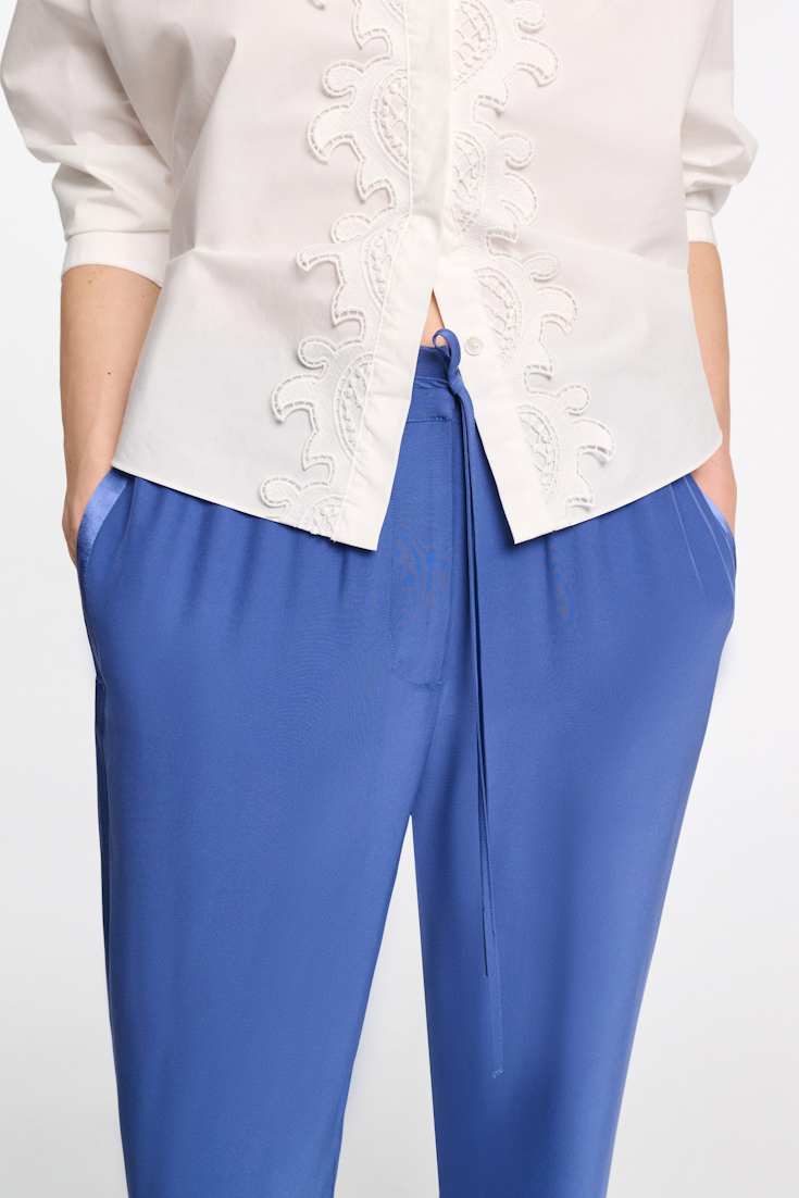 Dorothee Schumacher Satin drawstring pants milky cornflower