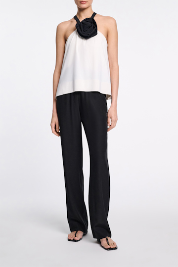 Dorothee Schumacher Satin drawstring pants pure black