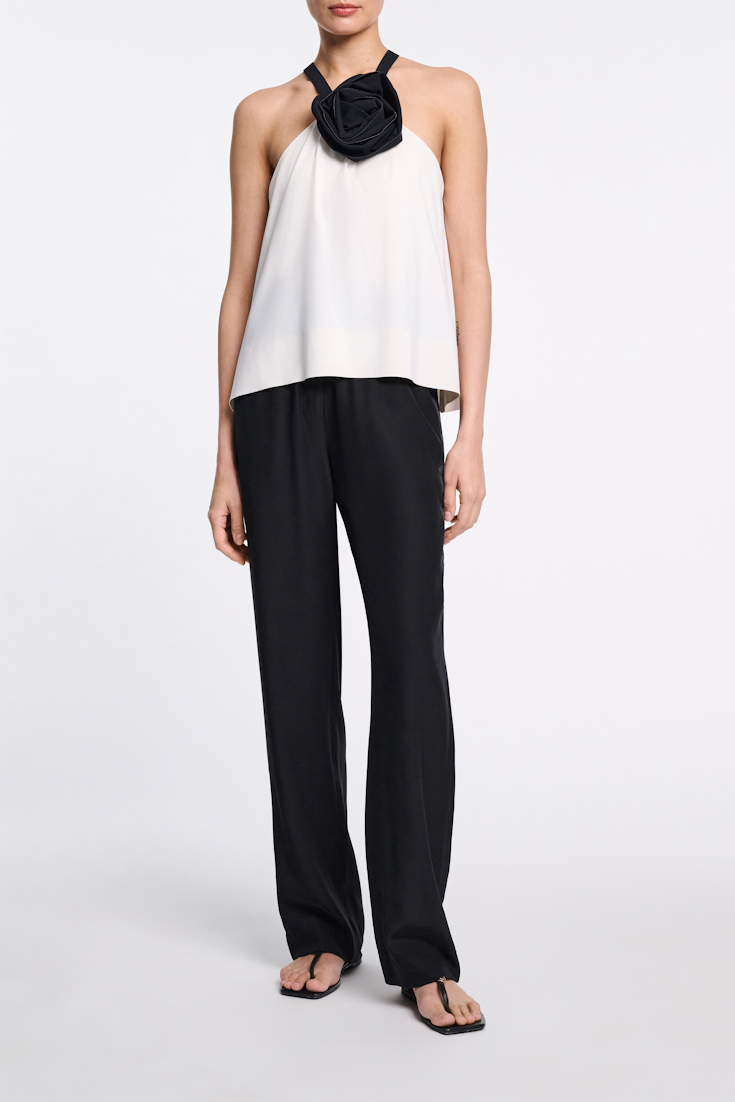 Dorothee Schumacher Satin drawstring pants pure black