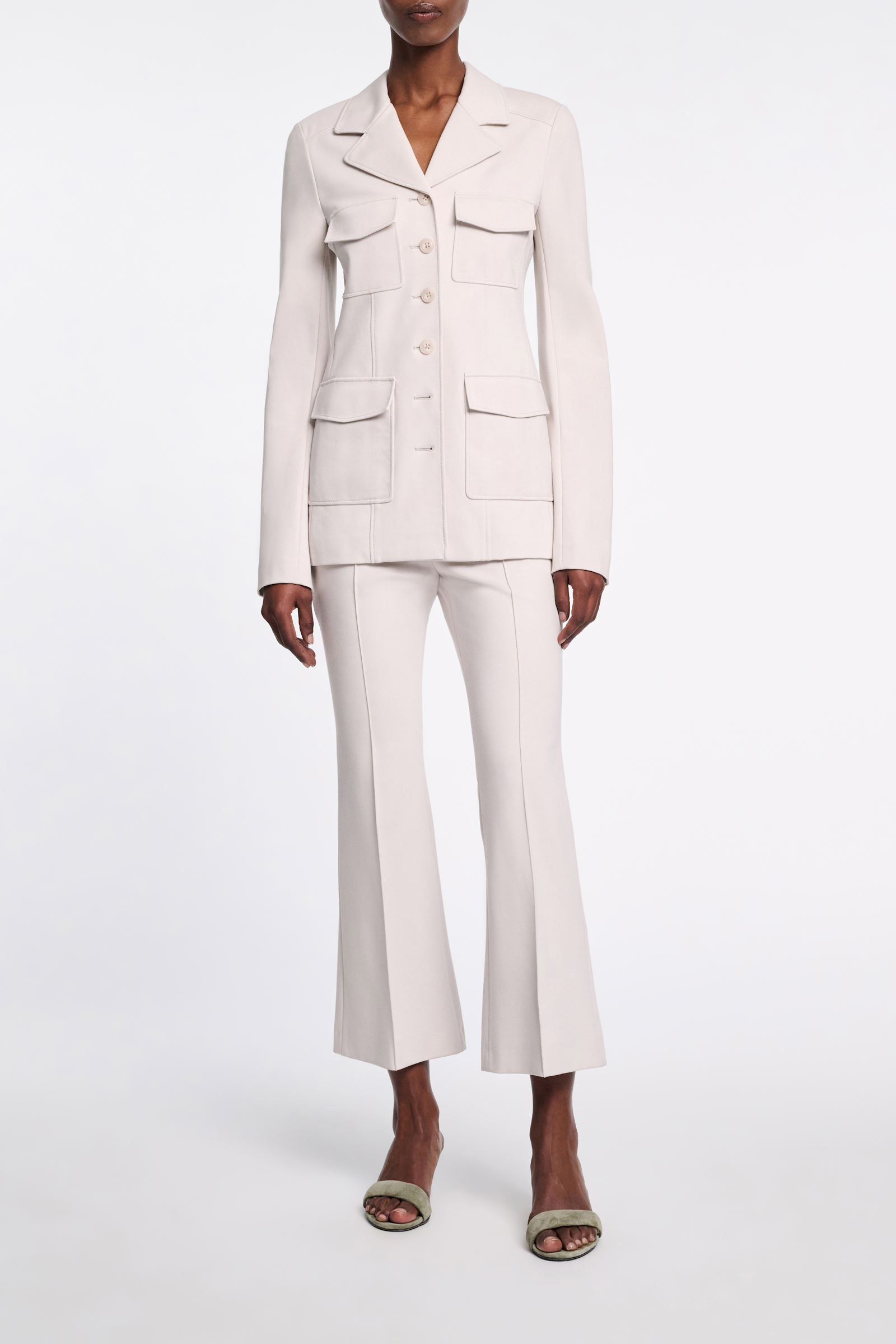 Dorothee Schumacher Punto Milano buttoned blazer shadow white