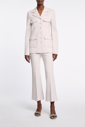 Dorothee Schumacher Punto Milano buttoned blazer shadow white