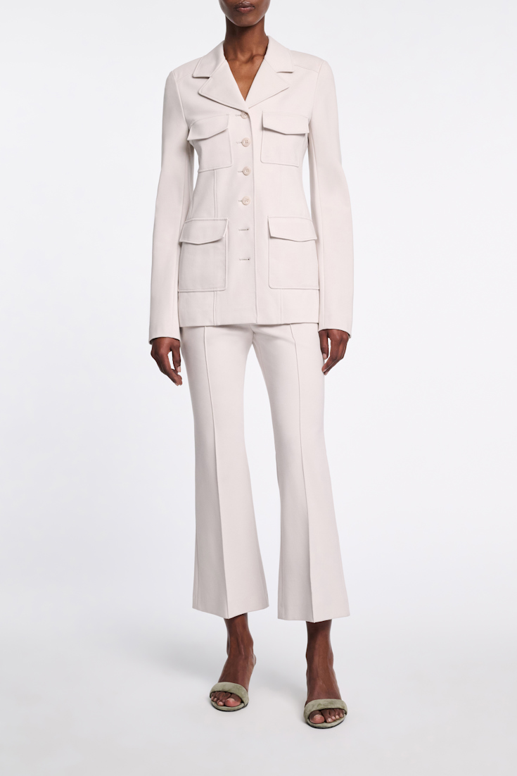 Dorothee Schumacher Punto Milano buttoned blazer shadow white
