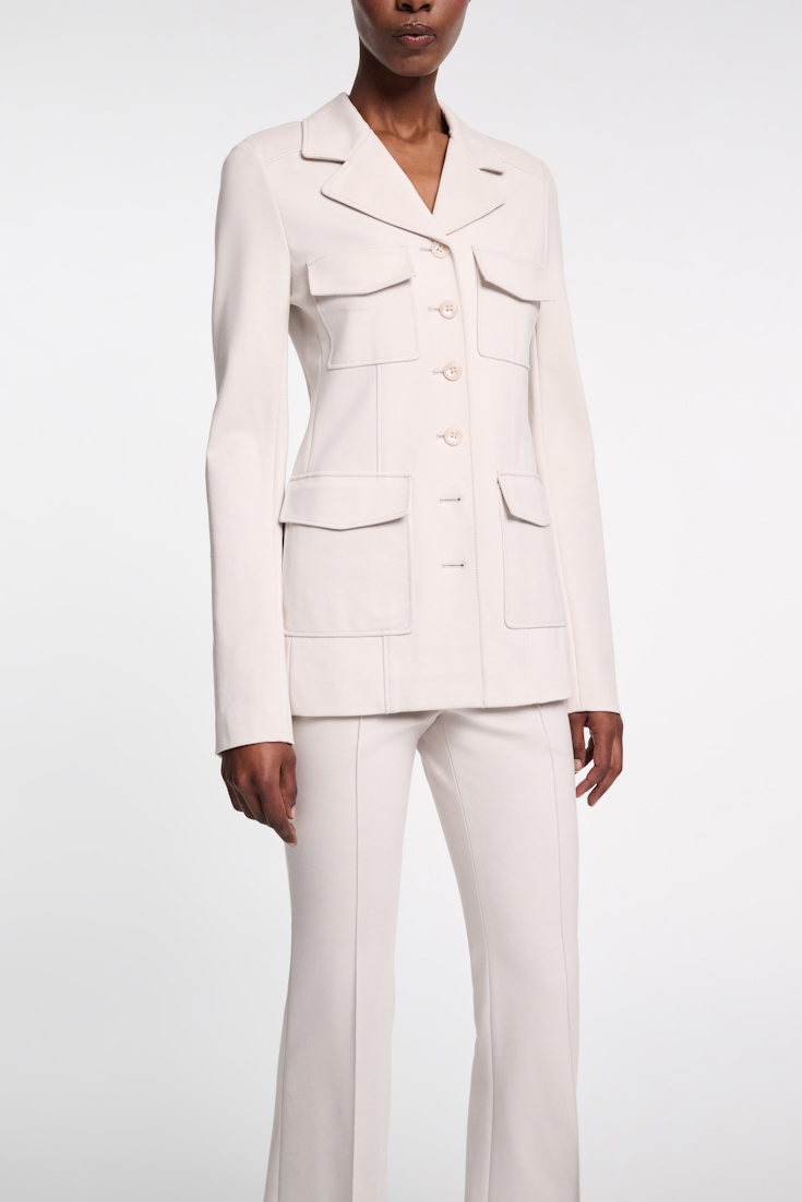 Dorothee Schumacher Punto Milano buttoned blazer shadow white