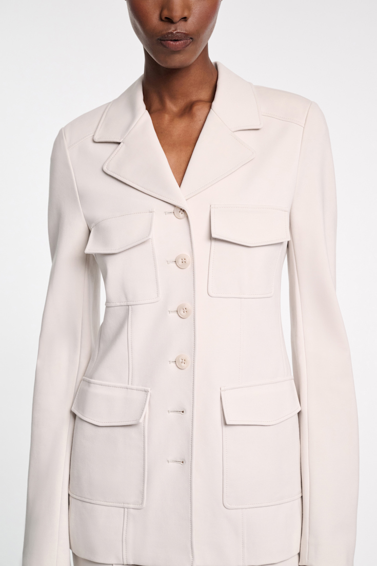 Dorothee Schumacher Punto Milano buttoned blazer shadow white