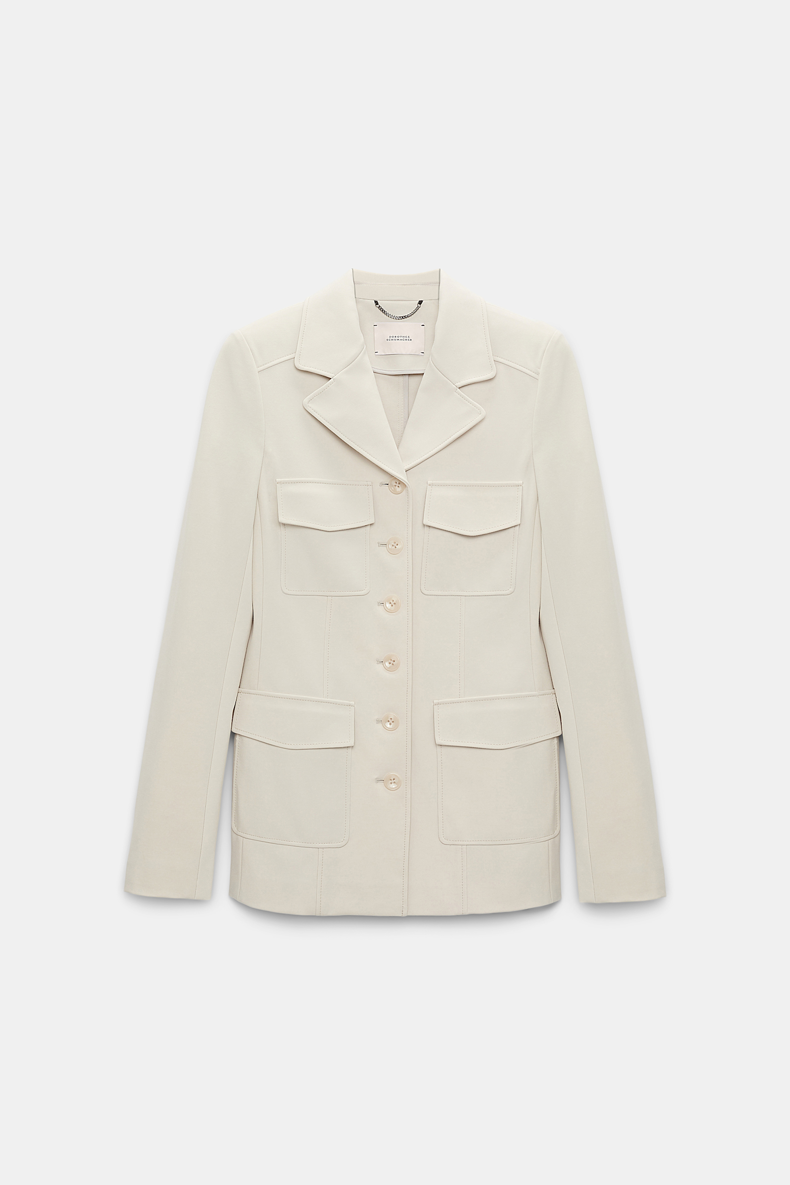 Dorothee Schumacher Punto Milano buttoned blazer shadow white