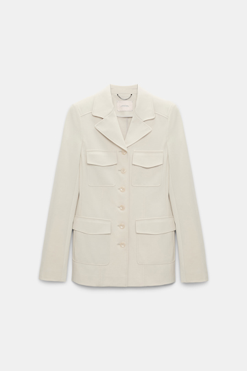 Dorothee Schumacher Punto Milano buttoned blazer shadow white