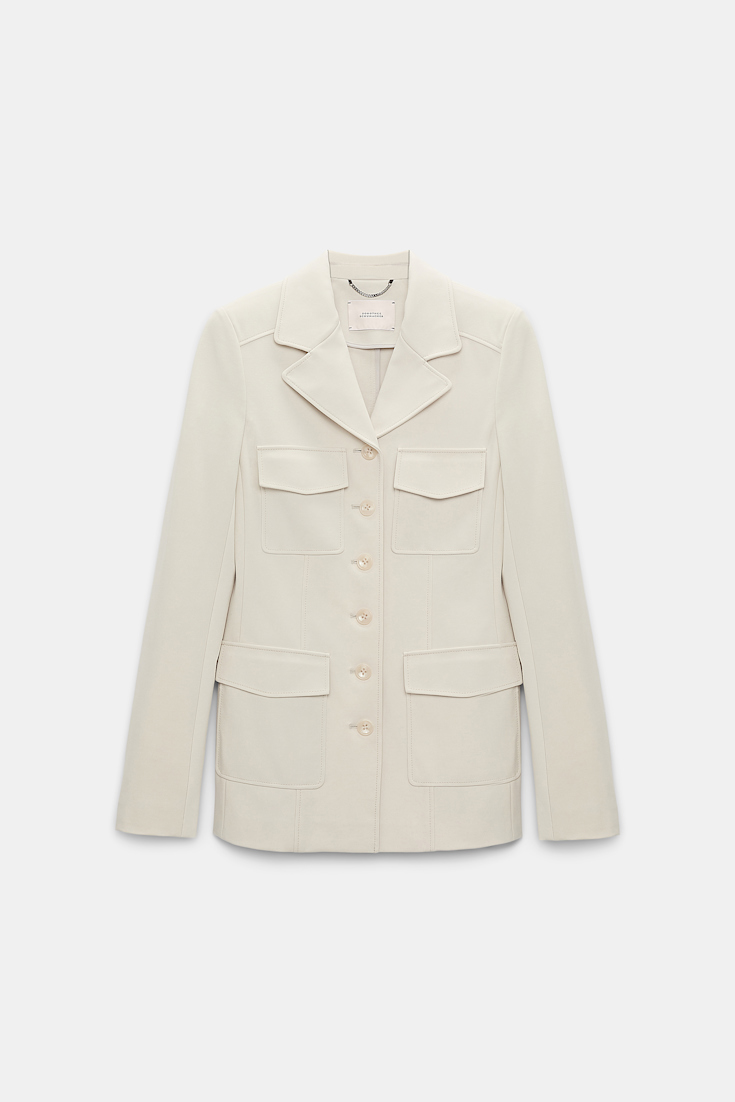 Dorothee Schumacher Punto Milano buttoned blazer shadow white