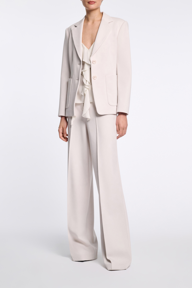 Dorothee Schumacher Hose aus Punto Milano mit weitem Bein shadow white