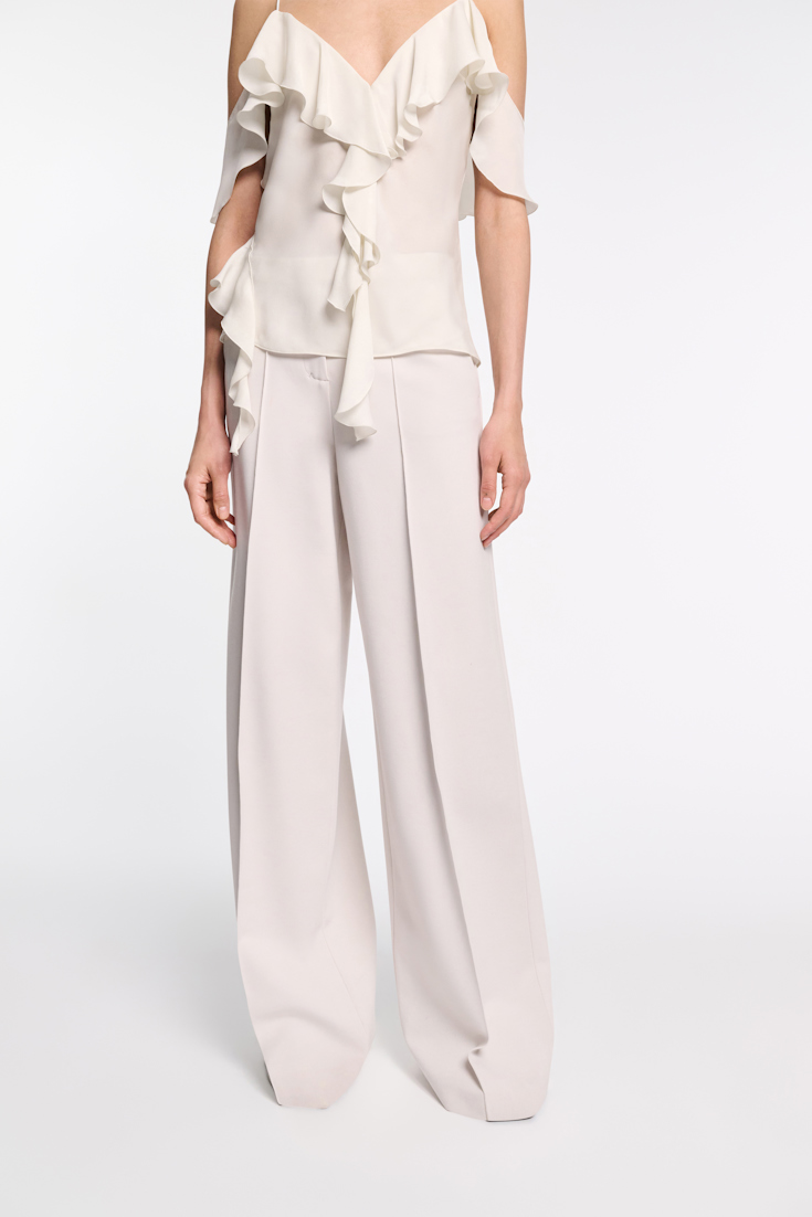 Dorothee Schumacher Hose aus Punto Milano mit weitem Bein shadow white