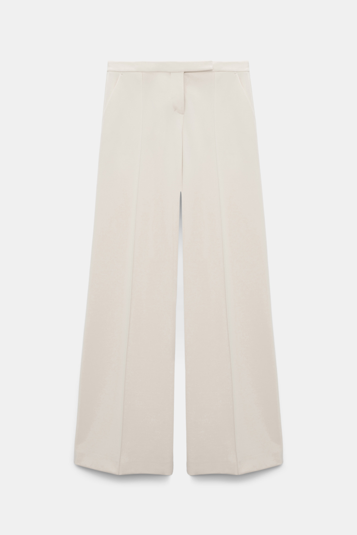 Dorothee Schumacher Hose aus Punto Milano mit weitem Bein shadow white