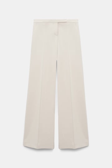 EMOTIONAL ESSENCE pants Dorothee Schumacher Hose aus Punto Milano mit weitem Bein shadow white