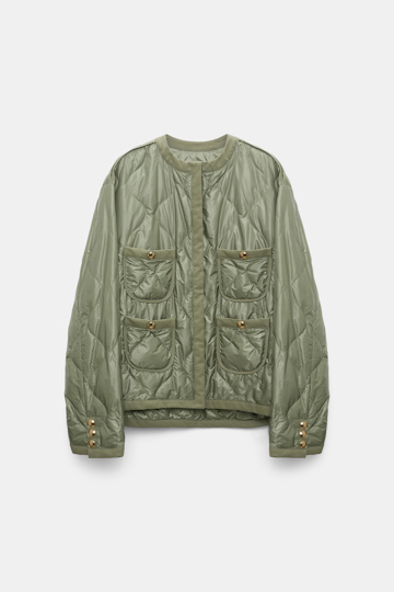 Dorothee Schumacher Pack-away quilted nylon jacket medium green