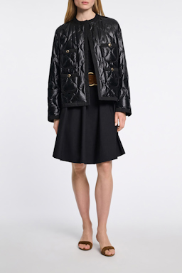 Dorothee Schumacher Pack-away quilted nylon jacket pure black
