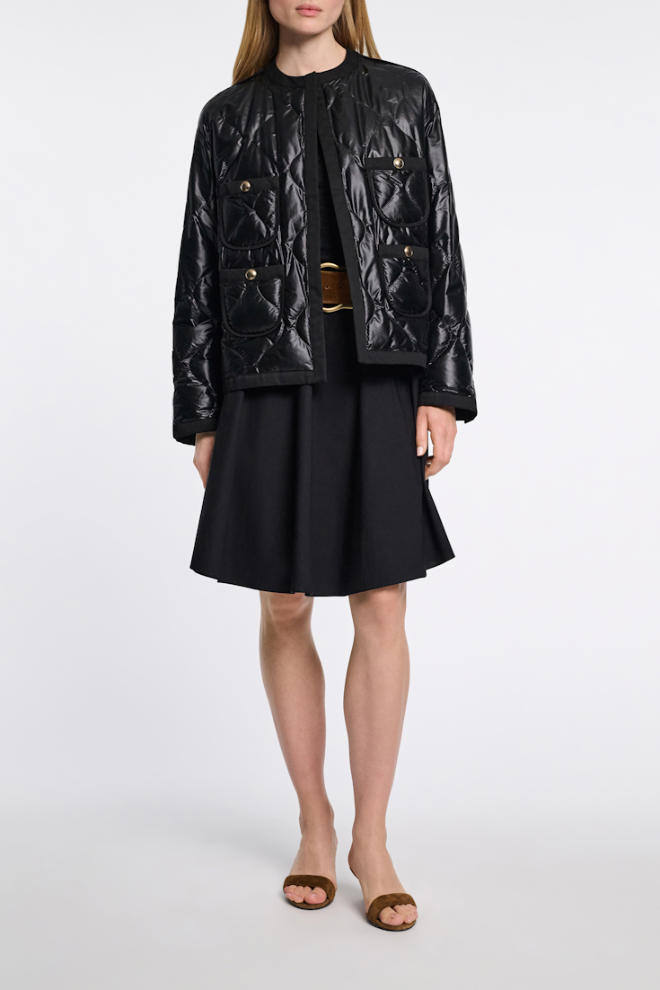 Dorothee Schumacher Pack-away quilted nylon jacket pure black