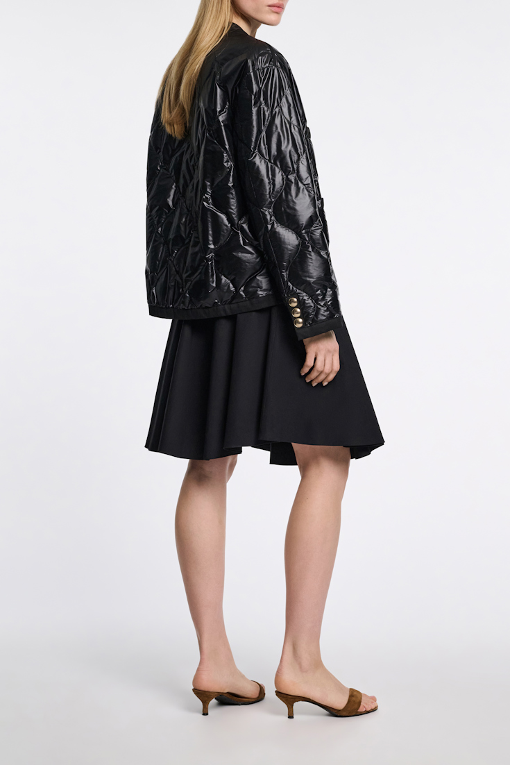 Dorothee Schumacher Pack-away quilted nylon jacket pure black