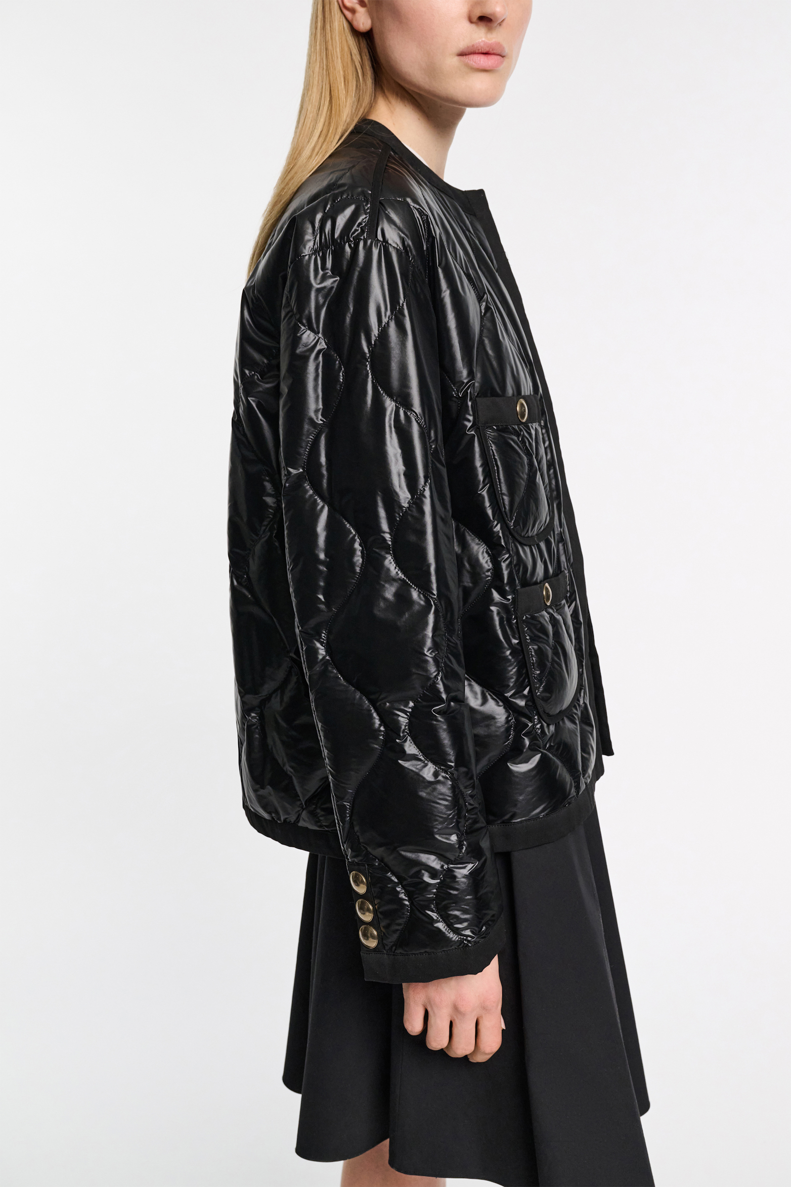 Dorothee Schumacher Pack-away quilted nylon jacket pure black