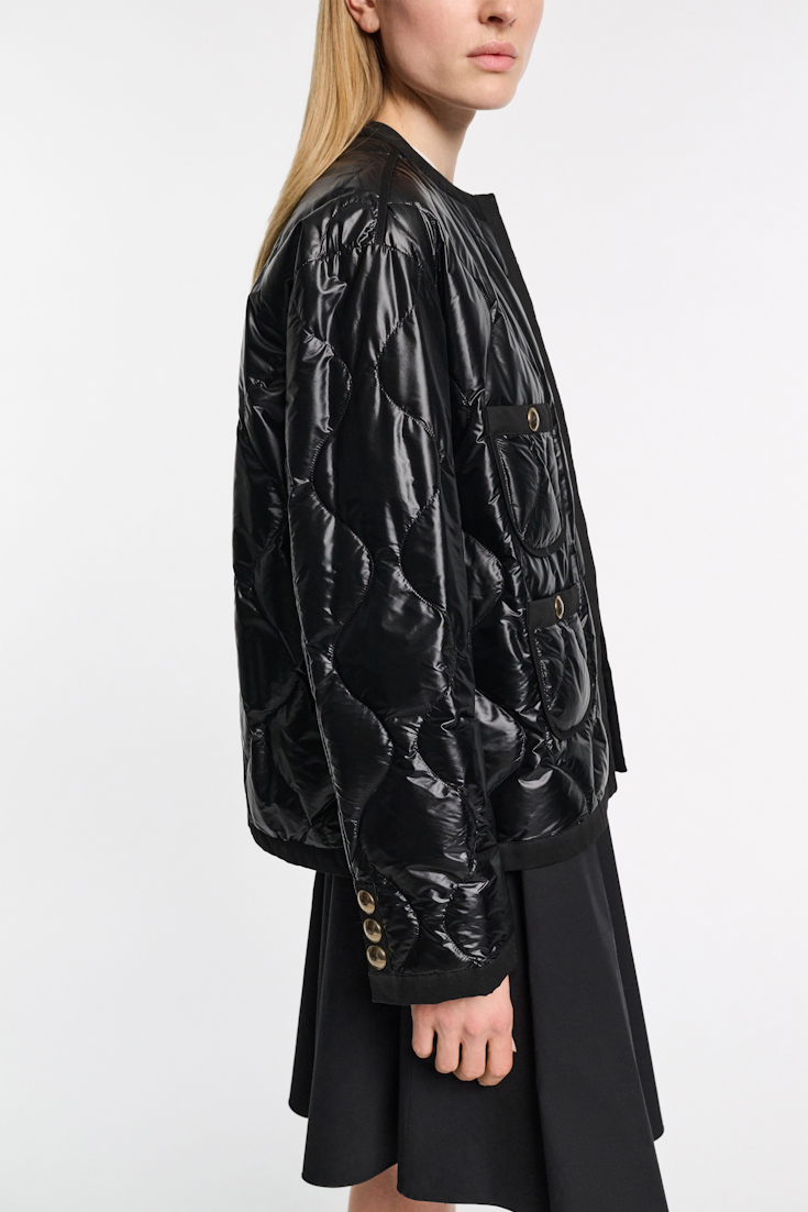 Dorothee Schumacher Pack-away quilted nylon jacket pure black