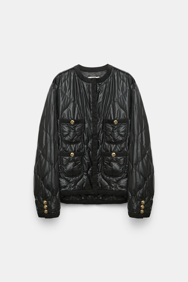 Dorothee Schumacher Pack-away quilted nylon jacket pure black
