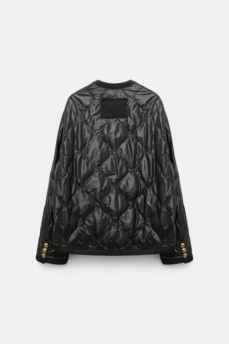 Dorothee Schumacher Pack-away quilted nylon jacket pure black