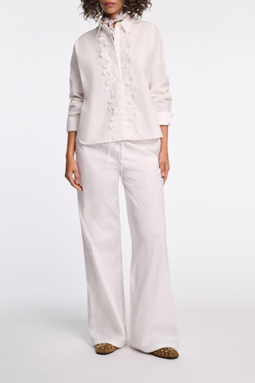 Dorothee Schumacher Relaxed cotton poplin pants pure white