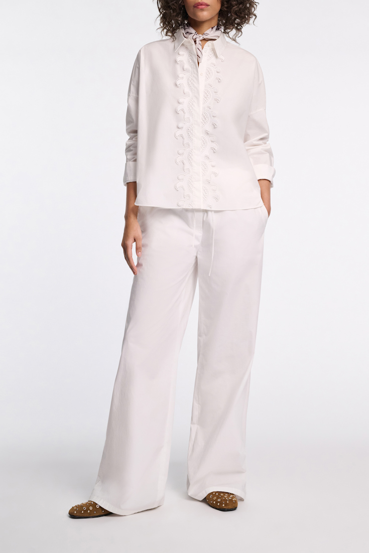 Dorothee Schumacher Relaxed cotton poplin pants pure white