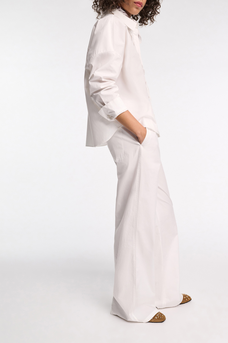 Dorothee Schumacher Relaxed cotton poplin pants pure white