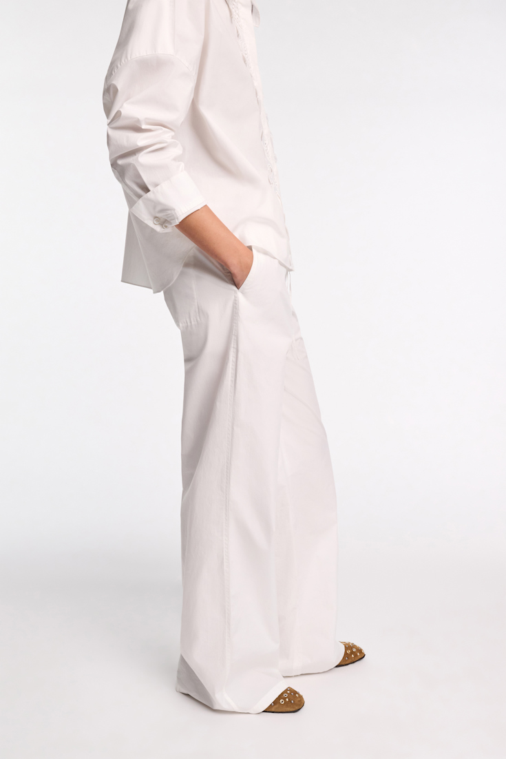 Dorothee Schumacher Relaxed cotton poplin pants pure white