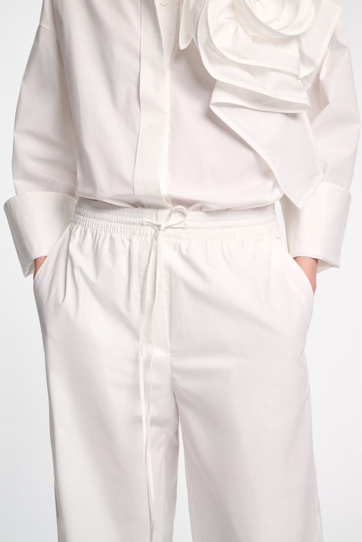 Dorothee Schumacher Relaxed cotton poplin pants pure white