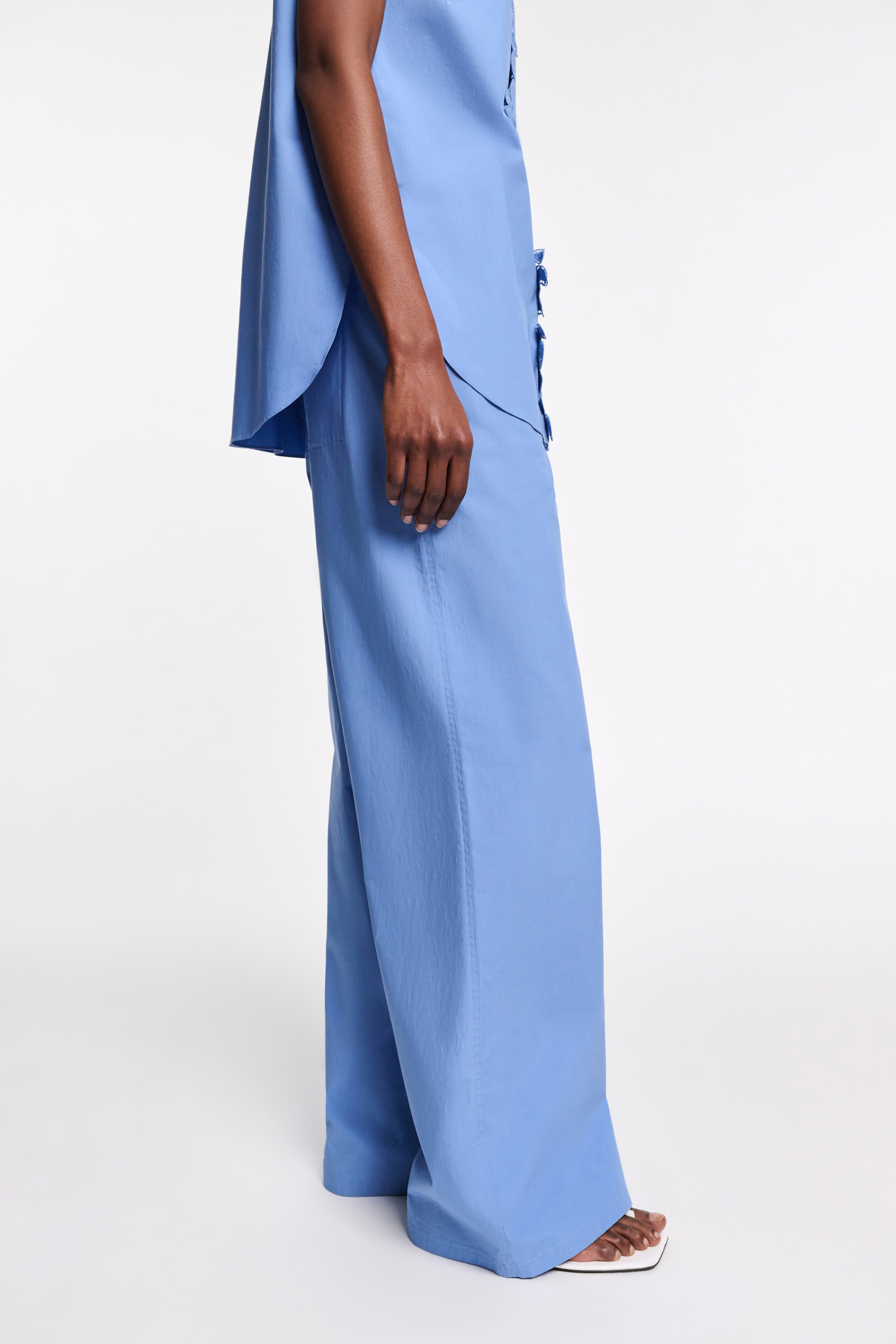 Dorothee Schumacher Hose aus Baumwoll-Popeline azure blue