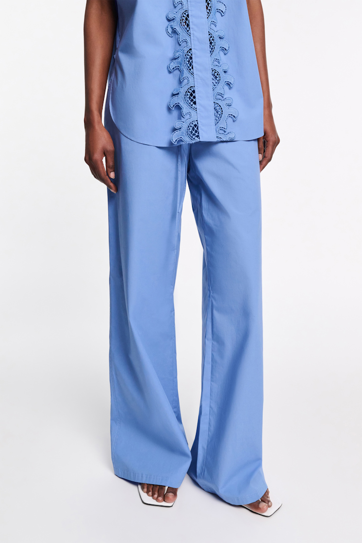 Dorothee Schumacher Hose aus Baumwoll-Popeline azure blue