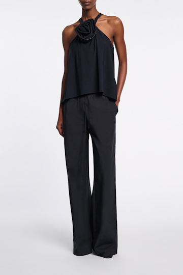 Dorothee Schumacher Relaxed cotton poplin pants pure black