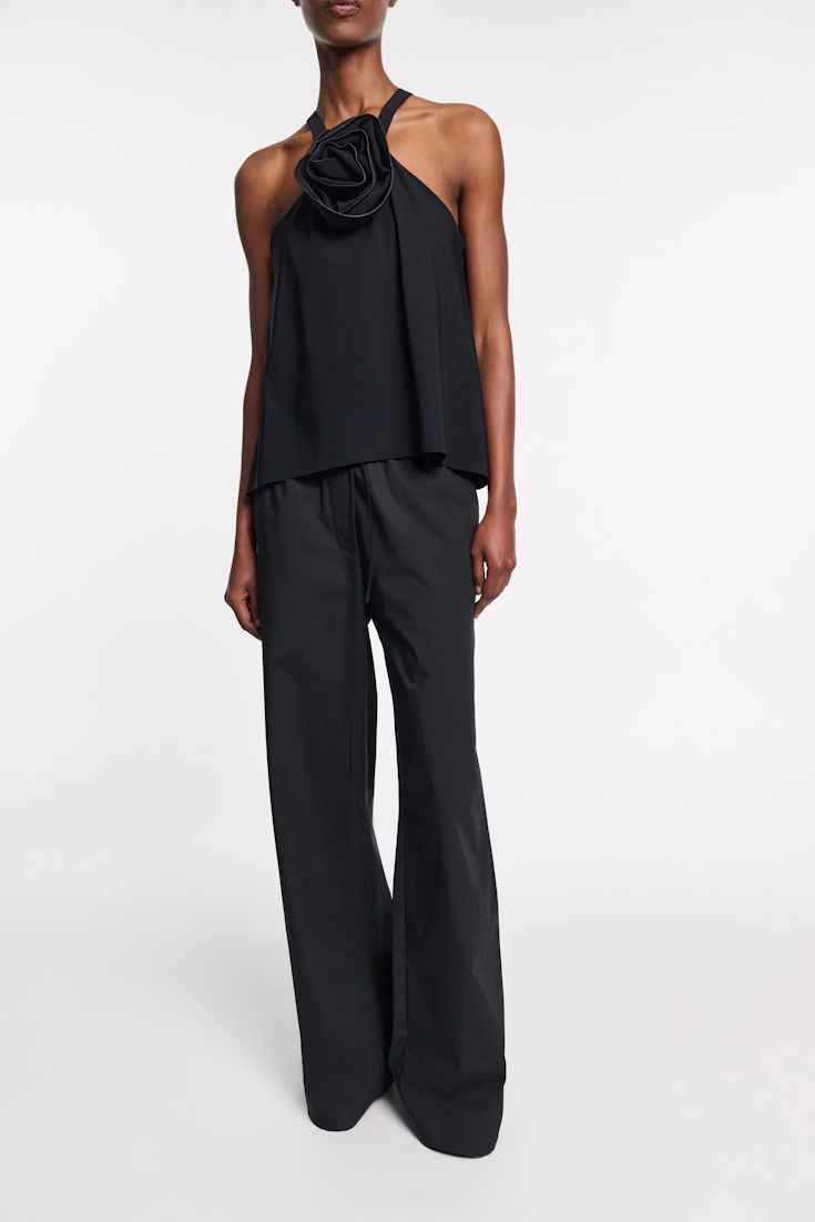 Dorothee Schumacher Hose aus Baumwoll-Popeline pure black