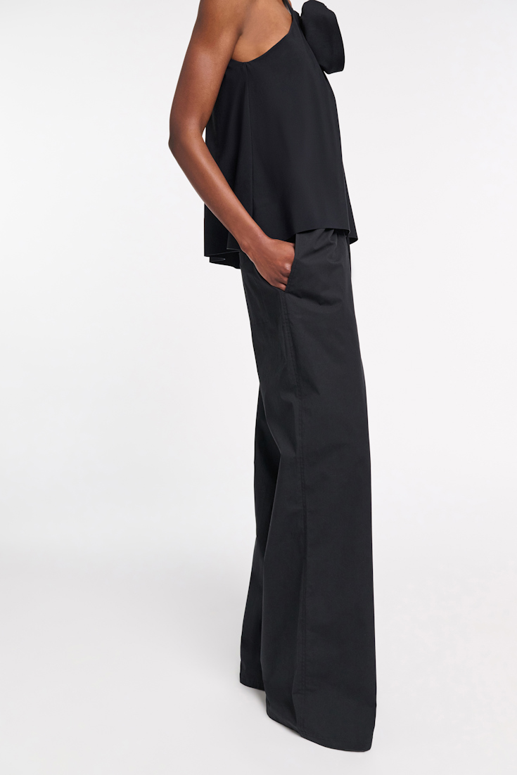 Dorothee Schumacher Hose aus Baumwoll-Popeline pure black