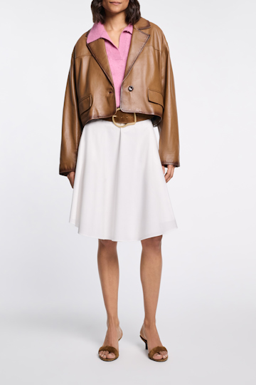 Dorothee Schumacher Cotton poplin swing skirt pure white