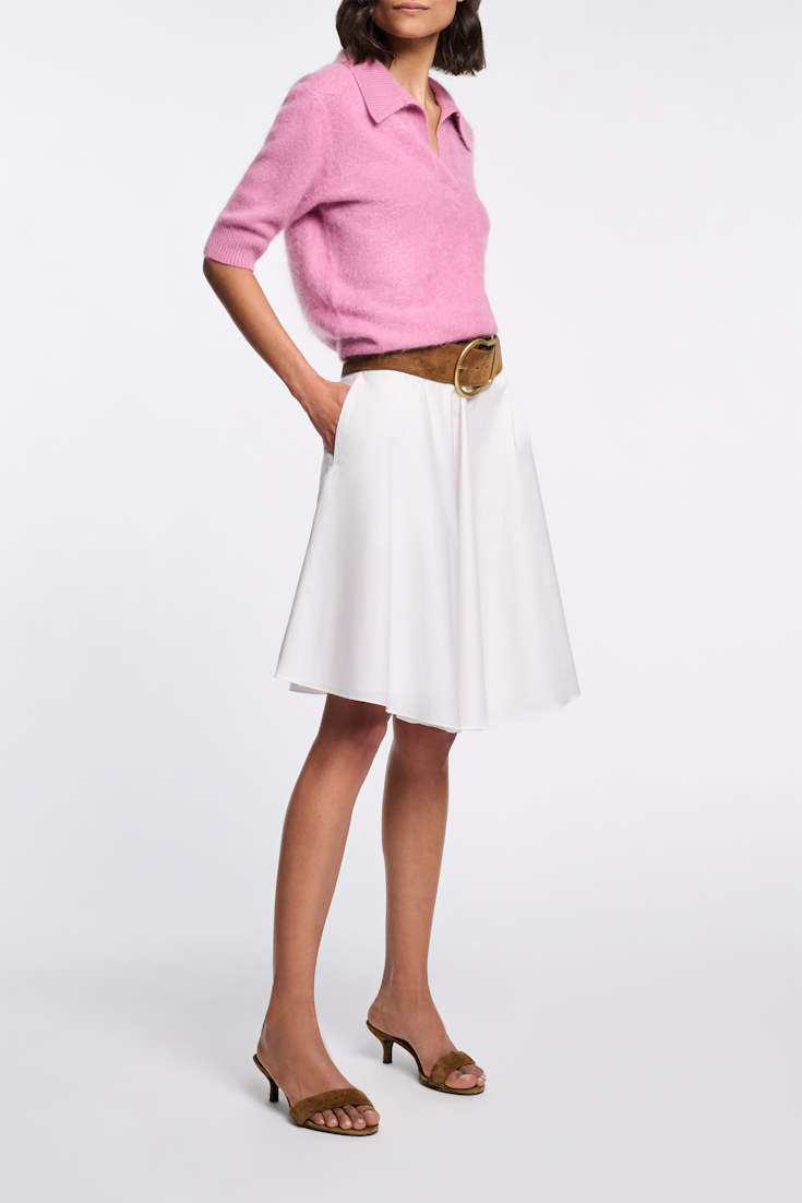 Dorothee Schumacher Cotton poplin swing skirt pure white