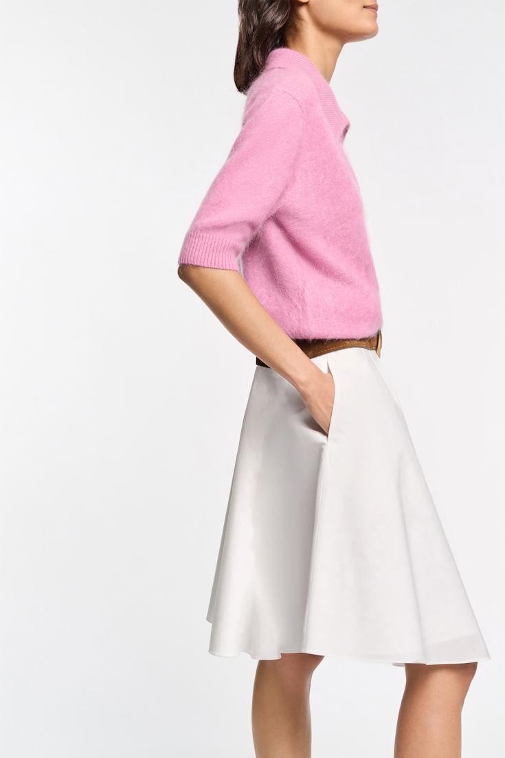 Dorothee Schumacher Cotton poplin swing skirt pure white