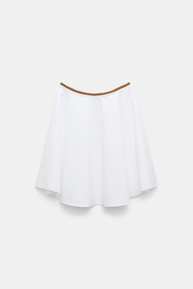 Dorothee Schumacher Cotton poplin swing skirt pure white