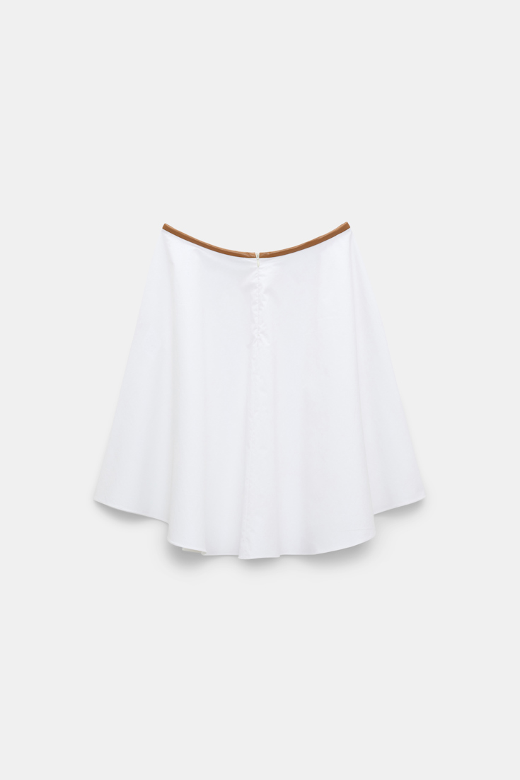 Dorothee Schumacher Cotton poplin swing skirt pure white