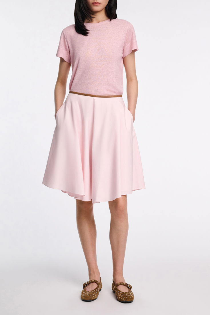 Dorothee Schumacher Cotton poplin swing skirt shadow rose