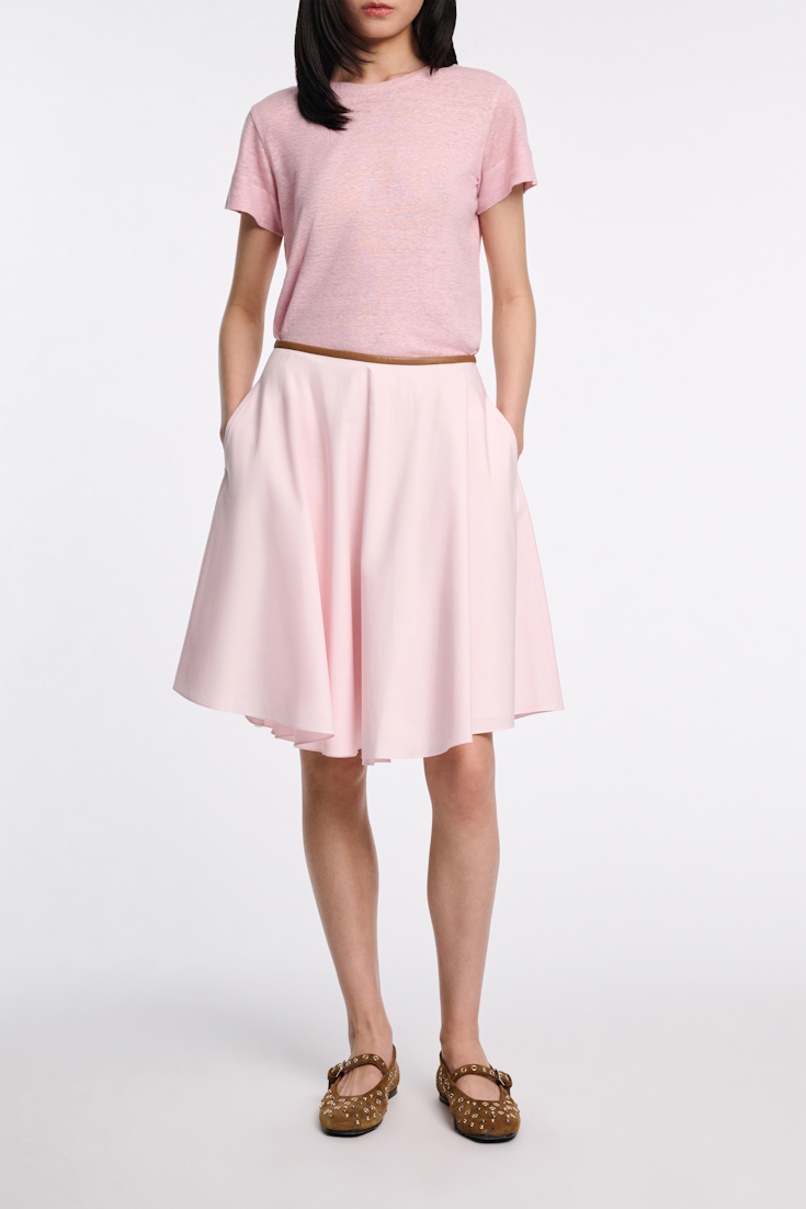 Dorothee Schumacher Cotton poplin swing skirt shadow rose